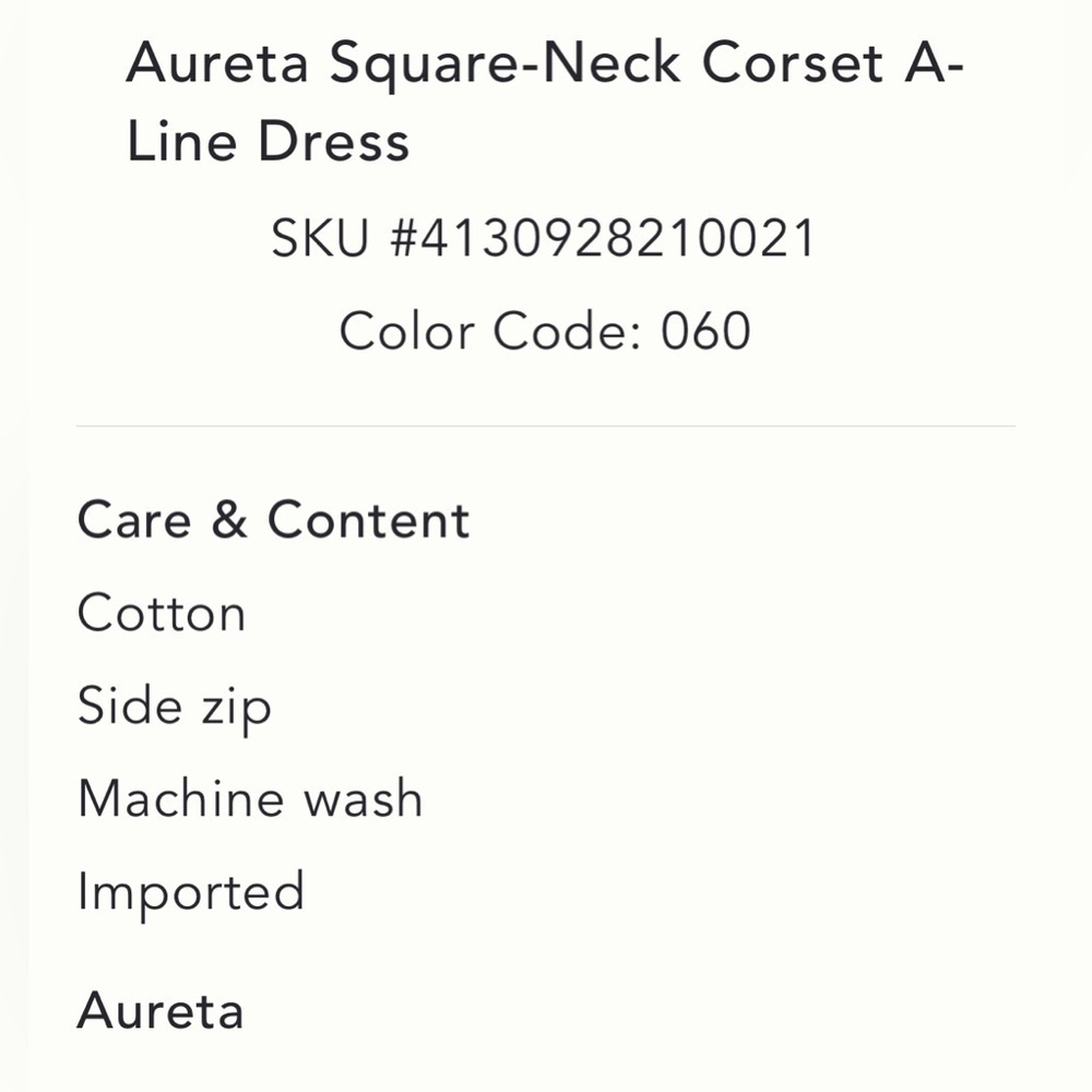 Aureta Square-Neck Corset A-Line Dress | Anthropologie size Large NWT - Picture 7 of 16